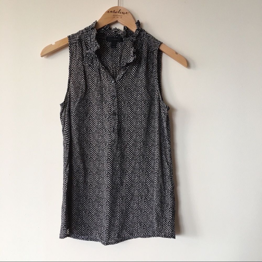 J.Crew Sleeveless Patterned Shirt Silk 00